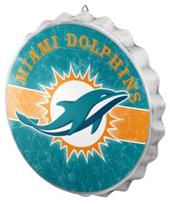 Miami Dolphins Metal Distressed Bottle Cap Sign