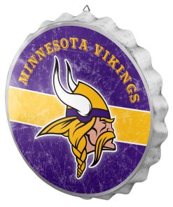 Minnesota Vikings Metal Distressed Bottle Cap Sign