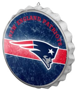 New England Patriots Metal Distressed Bottle Cap Sign