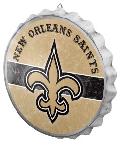New Orleans Saints Metal Distressed Bottle Cap Sign