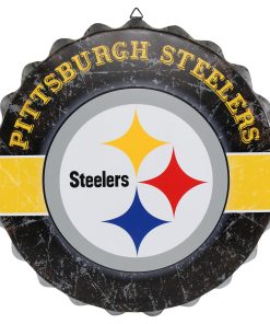 Pittsburgh Steelers Metal Distressed Bottle Cap Sign