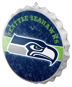 Seattle Seahawks Metal Distressed Bottle Cap Sign