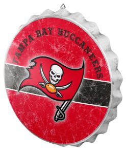 Tampa Bay Buccaneers Metal Distressed Bottle Cap Sign
