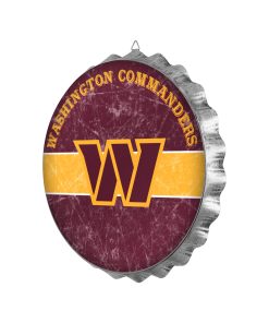 Washington Commanders Metal Distressed Bottle Cap Sign
