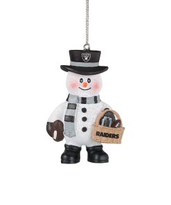 Las Vegas Raiders Snowman Basket Ornament