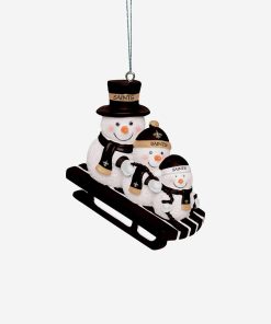New Orleans Saints Snowmen Sledding Ornament