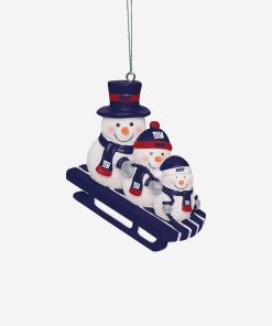 New York Giants Snowmen Sledding Ornament