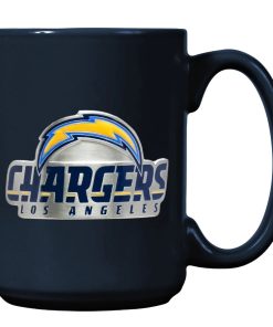 Los Angeles Chargers 15oz. Metal Emblem Logo Ceramic Mug