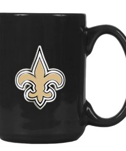 New Orleans Saints 15oz. Metal Emblem Logo Ceramic Mug