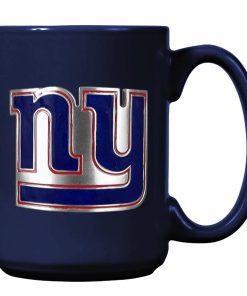 New York Giants 15oz. Metal Emblem Logo Ceramic Mug