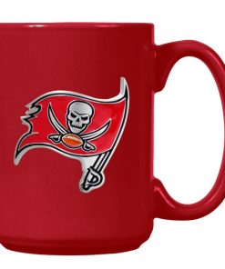 Tampa Bay Buccaneers 15oz. Metal Emblem Logo Ceramic Mug