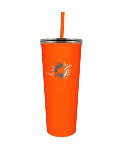 Miami Dolphins 24oz. Skinny Tumbler with Straw