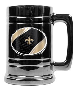 New Orleans Saints Metallic Chrome Indent Tankard