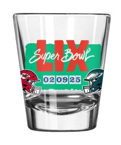 Philadelphia Eagles v. Kansas City Chiefs Super Bowl LIX 2oz Shot Glass - Dueling