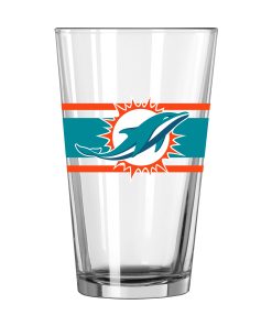 Miami Dolphins 16oz. Stripe Pint Glass