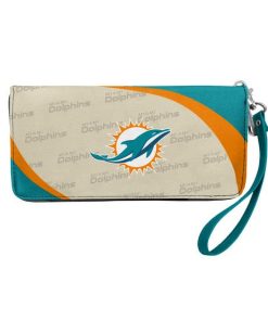 Miami Dolphins Curved Zip Organizer Wallet