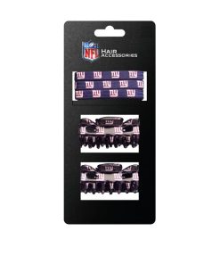 New York Giants Hair Clip & Hair Tie Set