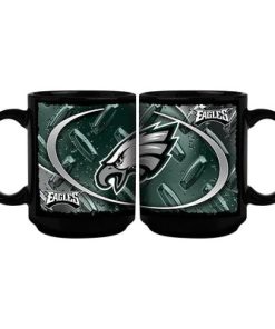 Philadelphia Eagles 15oz Sublimated Mug - Diamond Plated Black