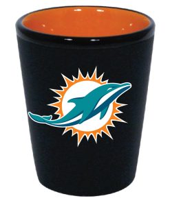 Miami Dolphins 2oz. Matte Black/Inner Color Shot