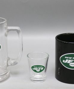 New York Jets 3pc Drinkware Giftset - Black Mug