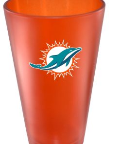 Miami Dolphins 16oz Team Color Frosted Pint Glass