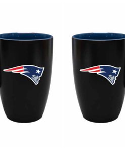 New England Patriots 22oz Black Latte Mug with Inner Color