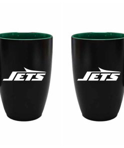 New York Jets 22oz Black Latte Mug with Inner Color