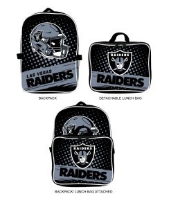 Las Vegas Raiders Youth Backpack Lunch Bag Combo