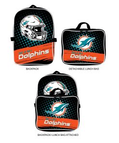 Miami Dolphins Youth Backpack Lunch Bag Combo