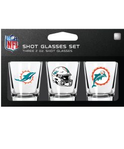 Miami Dolphins 3pc Shot Glass Set