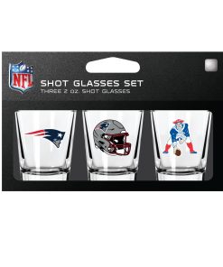 New England Patriots 3pc Shot Glass Set
