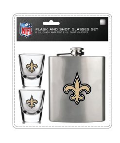 New Orleans Saints Flask & Shot Gift Set