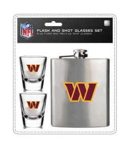 Washington Commanders Flask & Shot Gift Set