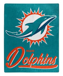 Miami Dolphins 50 x 60 Signature Royal Plush Throw Blanket