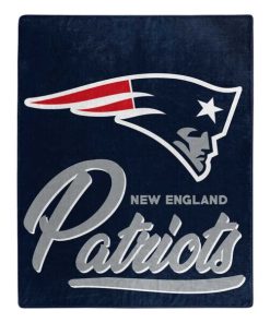 New England Patriots 50 x 60 Signature Royal Plush Throw Blanket
