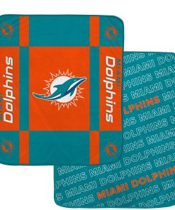 Miami Dolphins 60 x 70 Reverse Block Ultra Lux Throw Blanket