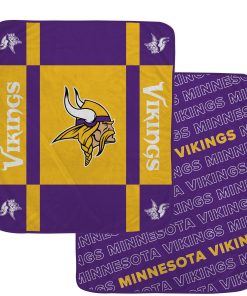 Minnesota Vikings 60 x 70 Reverse Block Ultra Lux Throw Blanket