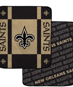 New Orleans Saints 60 x 70 Reverse Block Ultra Lux Throw Blanket