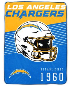 Los Angeles Chargers 60 x 80 Helmet/Hat Stripe Ultra Soft Plush Throw Blanket