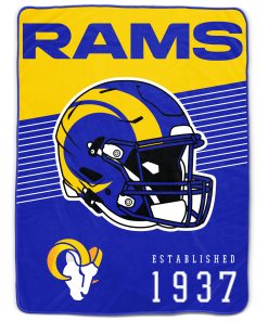 Los Angeles Rams 60 x 80 Helmet/Hat Stripe Ultra Soft Plush Throw Blanket
