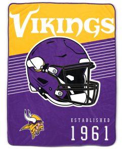 Minnesota Vikings 60 x 80 Helmet/Hat Stripe Ultra Soft Plush Throw Blanket