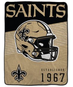 New Orleans Saints 60 x 80 Helmet/Hat Stripe Ultra Soft Plush Throw Blanket