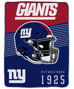 New York Giants 60 x 80 Helmet/Hat Stripe Ultra Soft Plush Throw Blanket