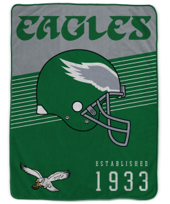 Philadelphia Eagles Retro 60 x 80 Helmet/Hat Stripe Ultra Soft Plush Throw Blanket