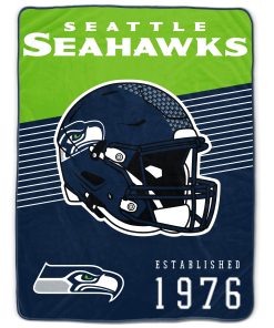 Seattle Seahawks 60 x 80 Helmet/Hat Stripe Ultra Soft Plush Throw Blanket