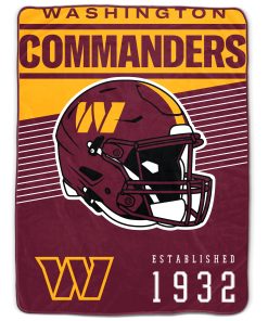 Washington Commanders 60 x 80 Helmet/Hat Stripe Ultra Soft Plush Throw Blanket