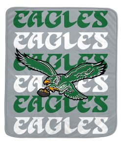 Philadelphia Eagles Retro 60 x 70 Repeat Refresh Premium Plush Throw Blanket - Gray