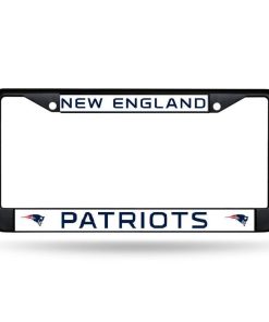 New England Patriots Black Chrome License Frame