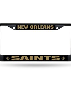 New Orleans Saints Black Chrome License Frame
