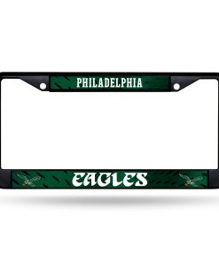 Philadelphia Eagles Retro Black Chrome License Plate Frame